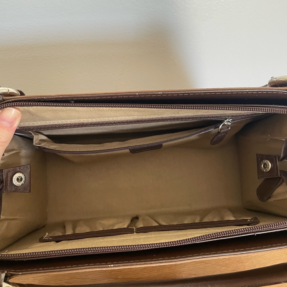 Brown Tote Bag With Structured Shape And Dual Han… - image 4